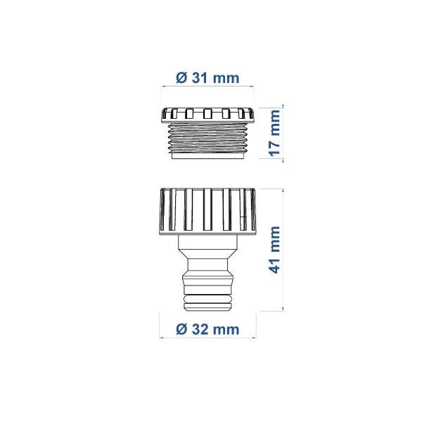ADAPTADOR FÊMEA COM ROSCA EXTERNA 3/4" E REDUÇÃO 1/2" EM PLÁSTICO TRAMONTINA-11040