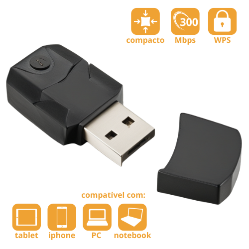 ADAPTADOR WIRELESS 300MBPS MULTILASER