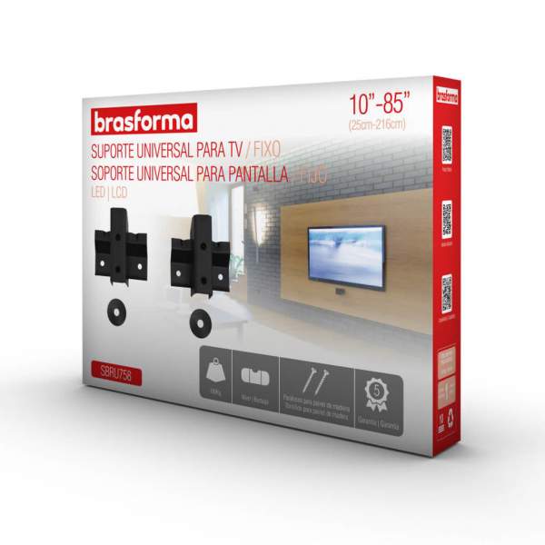 SUPORTE PARA TV LCD FIXO 10-85" SBRU758 BRASFORMA-0