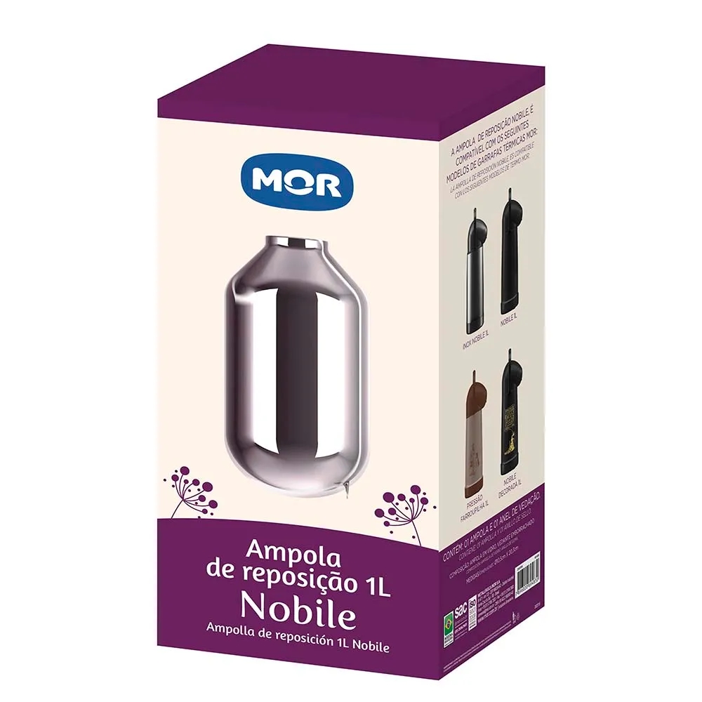 AMPOLA DE REPOSIÇÃO 1,0L PARA GARRAFA TÉRMICA NOBILE MOR-11189
