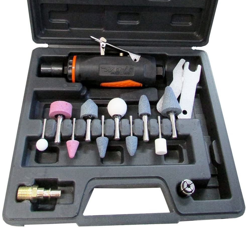 MICRO RETIFICA PNEUMÁTICA 1/4" COM 14 ACESSÓRIOS WAFT-11735