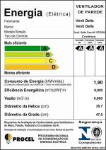 VENTILADOR DE PAREDE 40CM DELTA FREE BIVOLT BRANCO VENTI-DELTA-8578