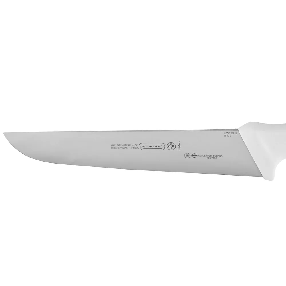 FACA INOX AÇOUGUE CABO BRANCO 8" MUNDIAL 5520/08-9820