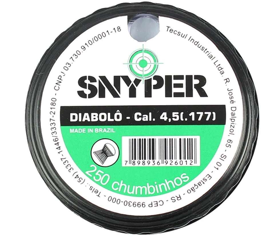CHUMBO PARA CAÇA 4,5MM COM 250 DIABOLO SNYPER-0