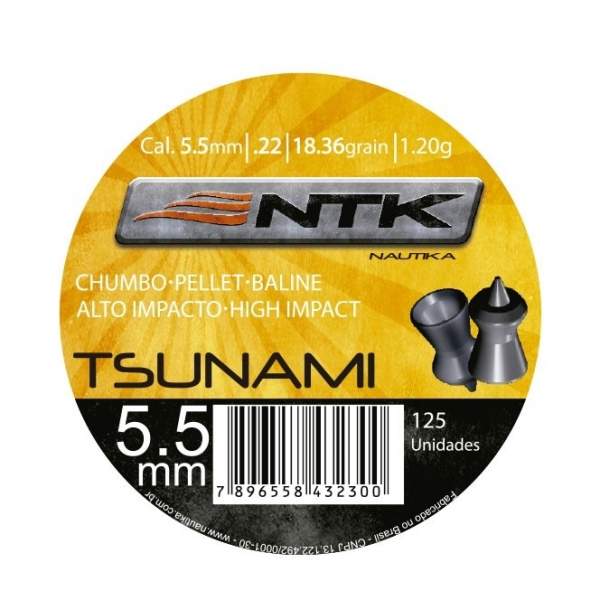CHUMBO PARA CAÇA 5,5MM COM 125 NAUTIKA TSUNAMI-0