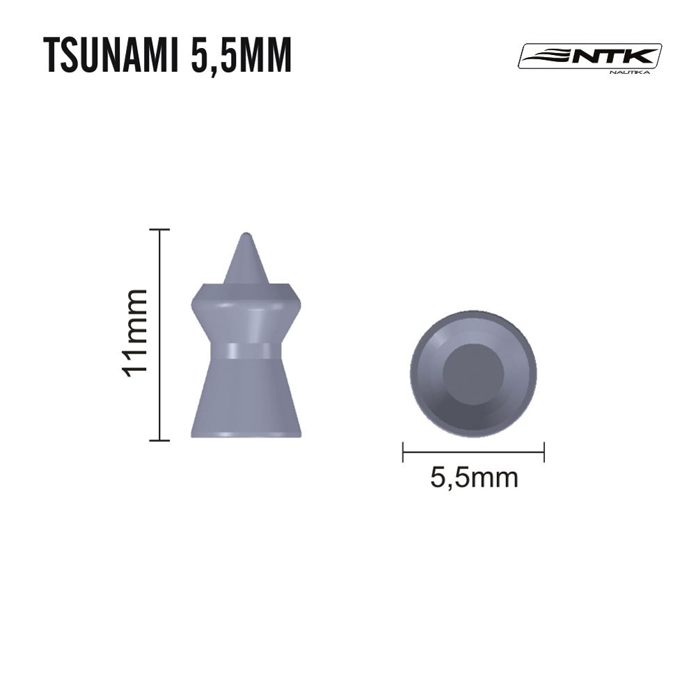 CHUMBO PARA CAÇA 5,5MM COM 125 NAUTIKA TSUNAMI-10789
