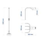 FORCADO CURVO COM 4 DENTES EM AÇO COM CABO MADEIRA 120 CM TRAMONTINA 77140544-10706