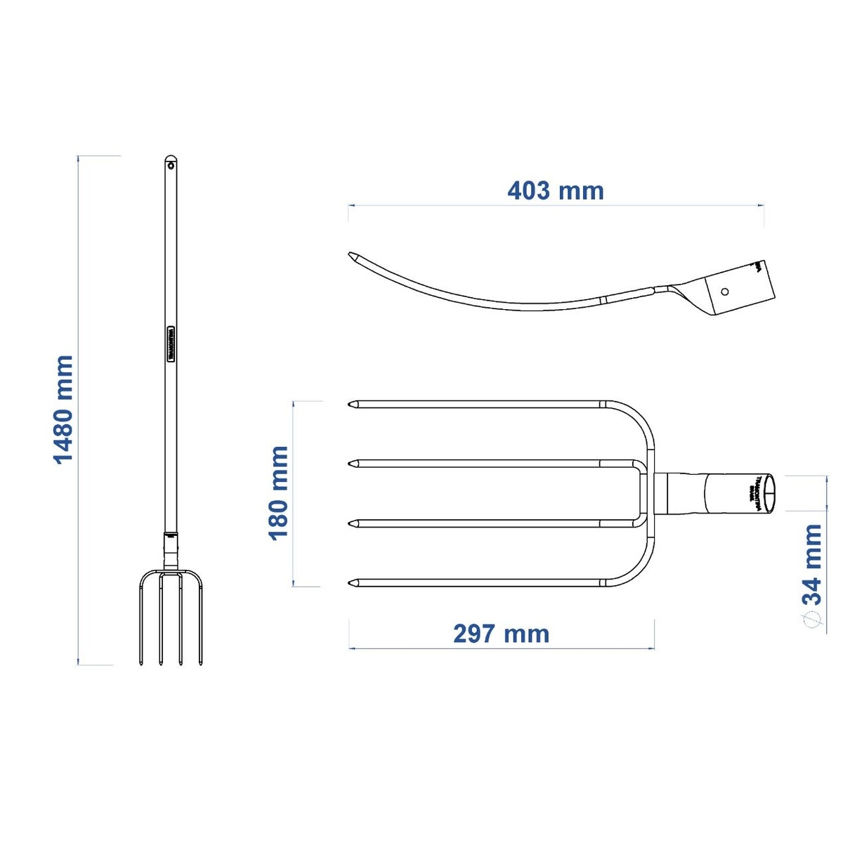 FORCADO RETO COM 4 DENTES EM AÇO COM CABO MADEIRA 120 CM TRAMONTINA 77144544-10711