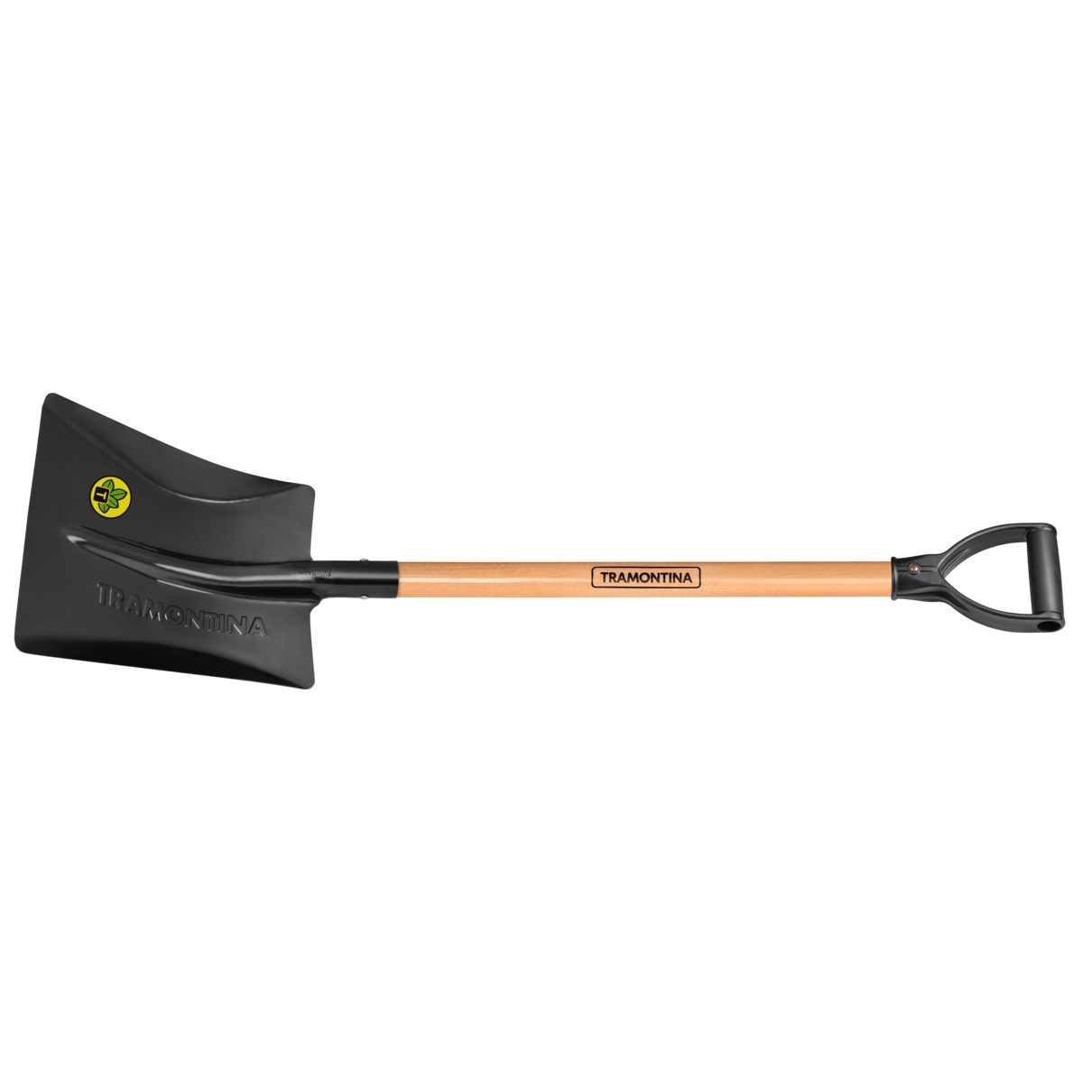 PÁ QUADRADA 464/30 EM AÇO COM CABO DE MADEIRA 71 CM COM EMPUNHADURA PLÁSTICA RETA ERGONÔMICA TRAMONTINA-10730
