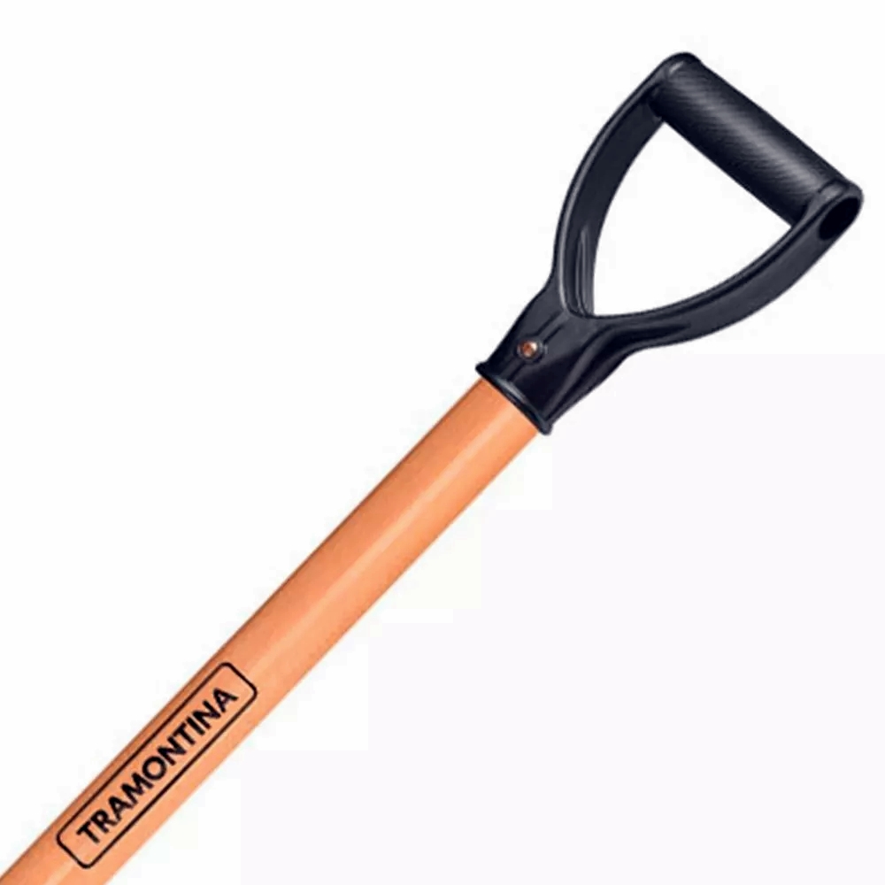 PÁ QUADRADA 464/30 EM AÇO COM CABO DE MADEIRA 71 CM COM EMPUNHADURA PLÁSTICA RETA ERGONÔMICA TRAMONTINA-10732