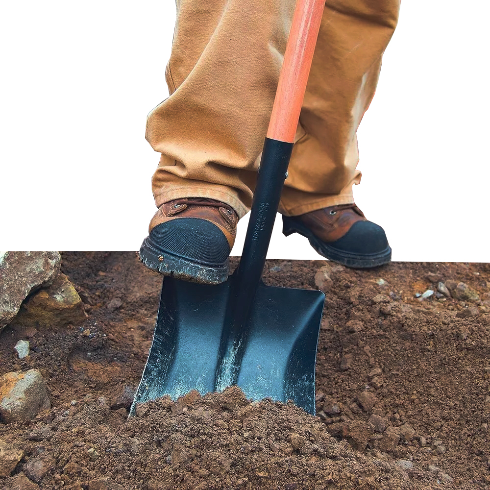 PÁ QUADRADA 464/30 EM AÇO COM CABO DE MADEIRA 71 CM COM EMPUNHADURA PLÁSTICA RETA ERGONÔMICA TRAMONTINA-10729