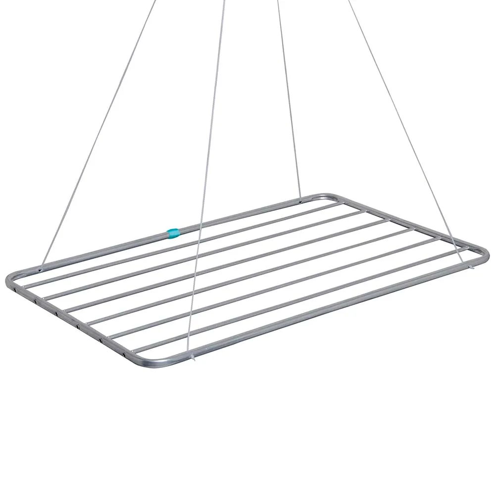 Estendal Elevador manual polia de teto airer lavanderia secadora varal  alumínio adequado para varanda interna ao ar livre 150cm (cor prata 150cm)