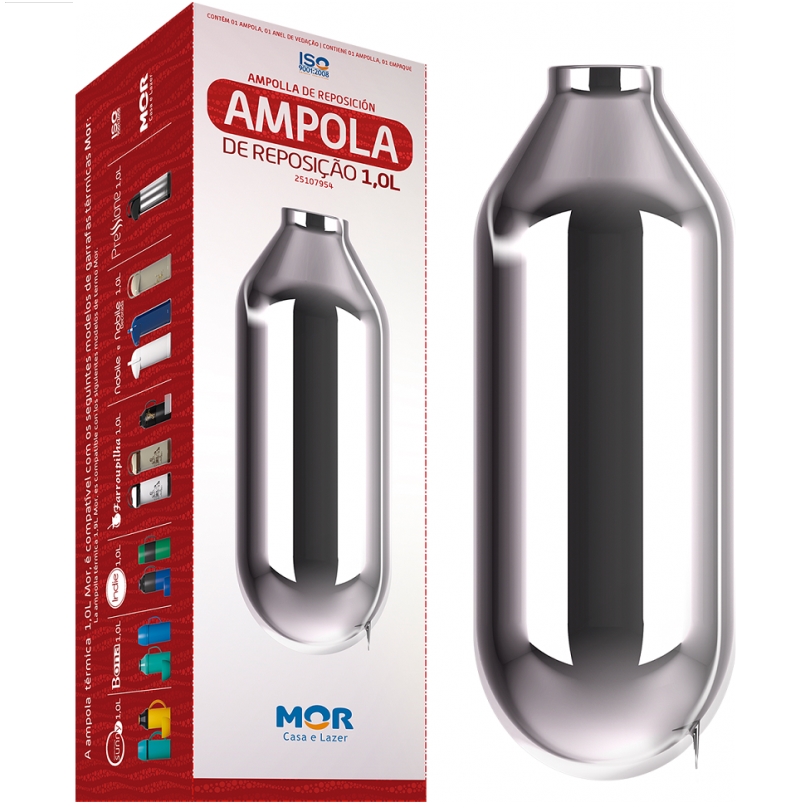 AMPOLA DE REPOSIÇÃO 1,0L PARA GARRAFA TÉRMICA MOR-0