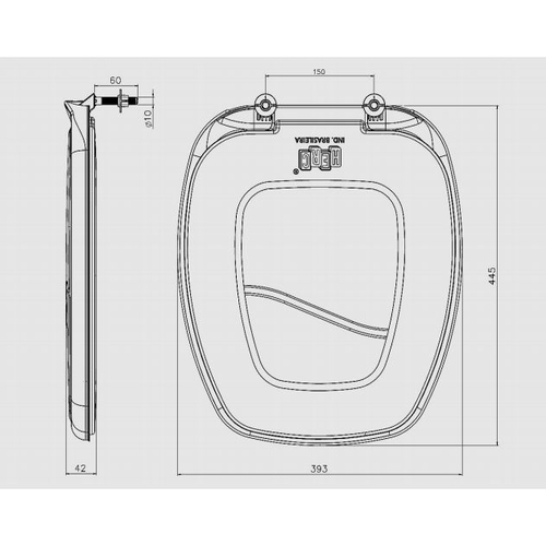 ASSENTO SANITÁRIO ALMOFADADO QUADRADO THEMA CINZA HERC 2396-11095
