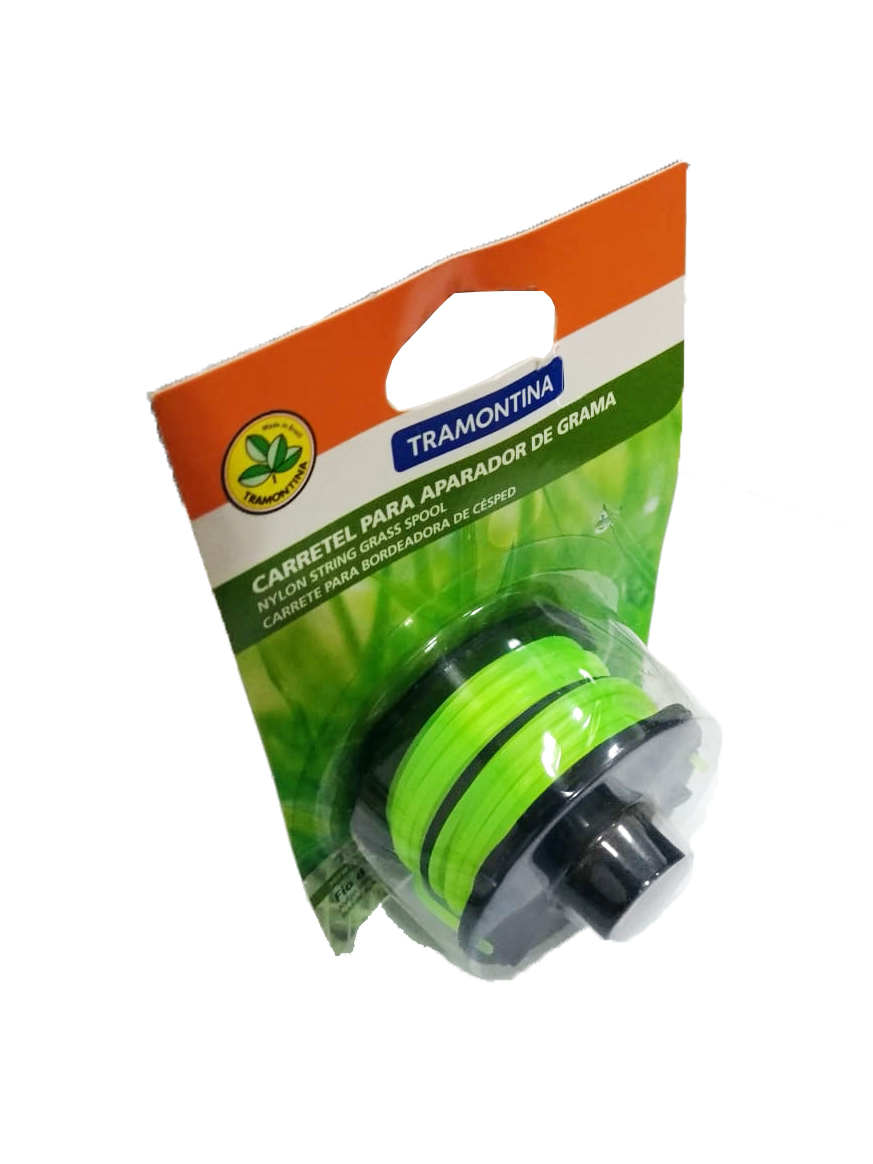 CARRETEL PARA APARADOR DE GRAMA 1,8MM COM 2 FIOS COM 10M TRAMOTINA-11396