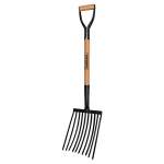 FORCADO PARA CASCALHO COM 10 DENTES EM AÇO COM CABO MADEIRA 74CM TRAMONTINA-0