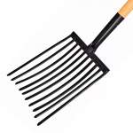 FORCADO PARA CASCALHO COM 10 DENTES EM AÇO COM CABO MADEIRA 74CM TRAMONTINA-11022