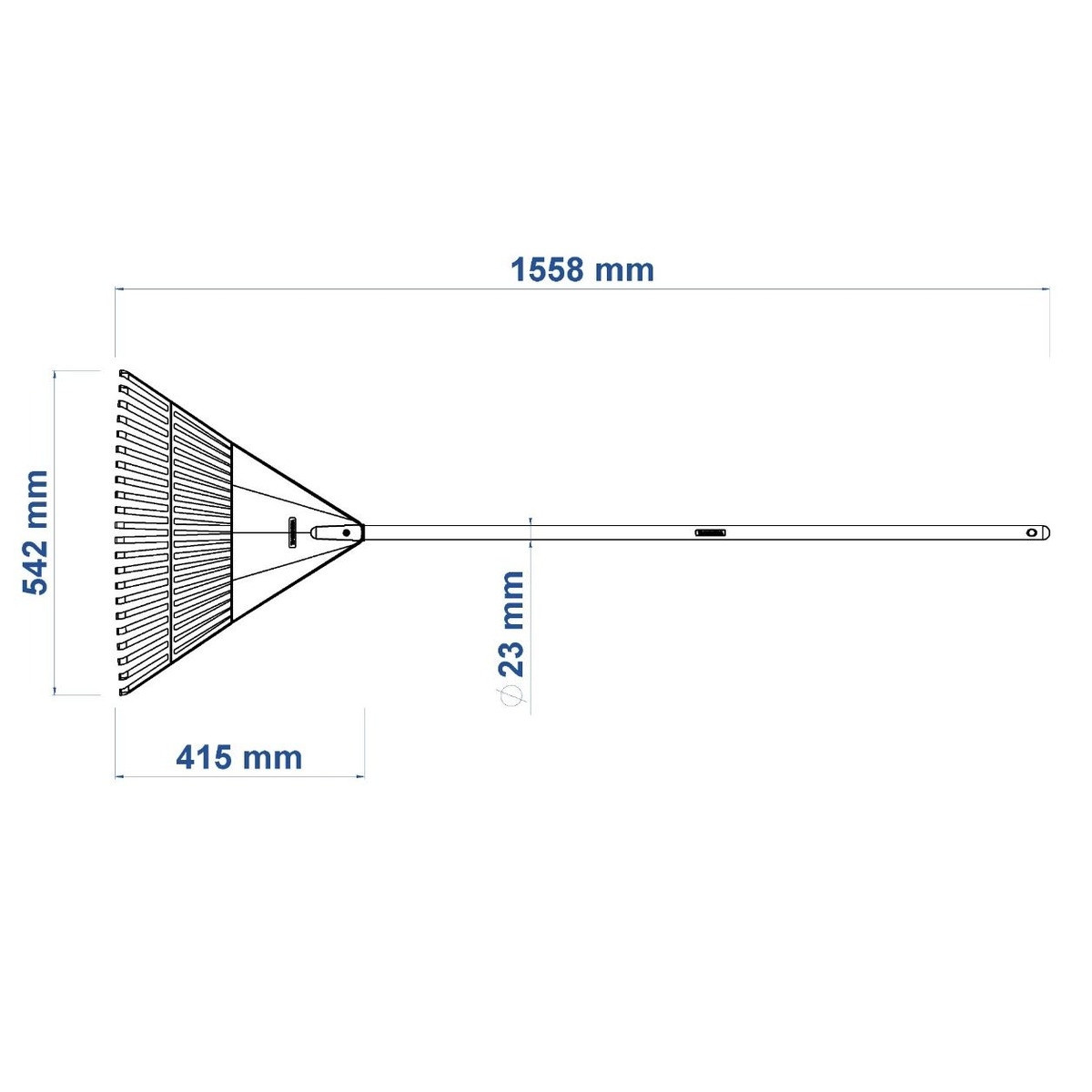 VASSOURA COM 22 DENTES EM POLIPROPILENO PRETO COM CABO DE MADEIRA 120 CM TRAMONTINA -10998