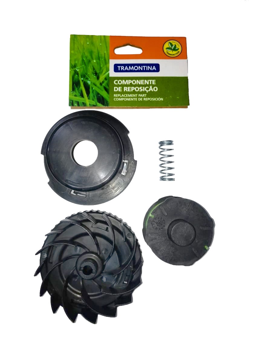 KIT PARA APARADOR DE GRAMA TRAMONTINA COM TAMPA DO CARRETEL, MOLA E CARRETEL COM 2 FIOS-0