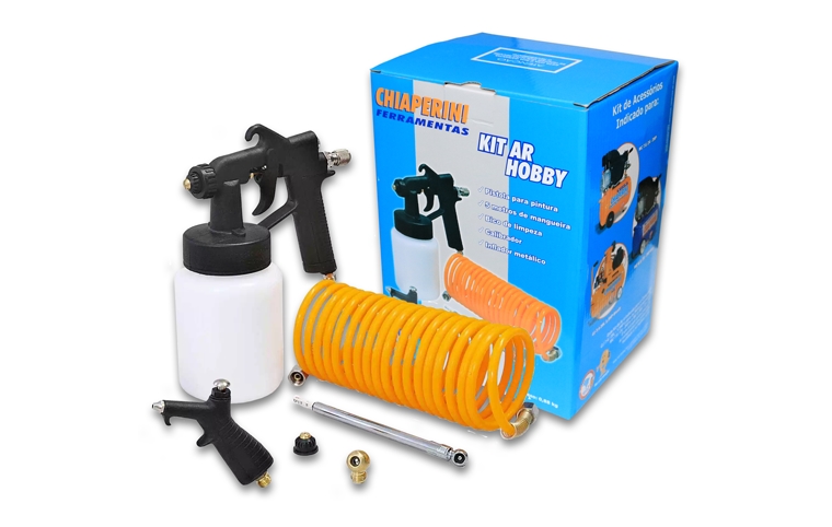 PISTOLA PARA PINTURA KIT AR HOBBY COM 5 PEÇAS CHIAPERINI-11375