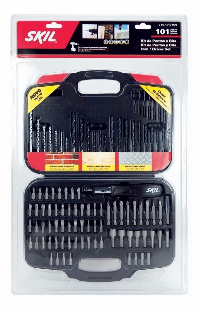 KIT DE BITS, PONTAS E BROCAS COM 101 PEÇAS 2 607 017 087 - SKIL-0