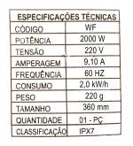 EBULIDOR ELÉTRICO EM INOX 2000W 220V RESISWAL-12279