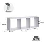 NICHO TRIPLO CUBO BRANCO 80X28X20X1,5 PRAT-K-12202