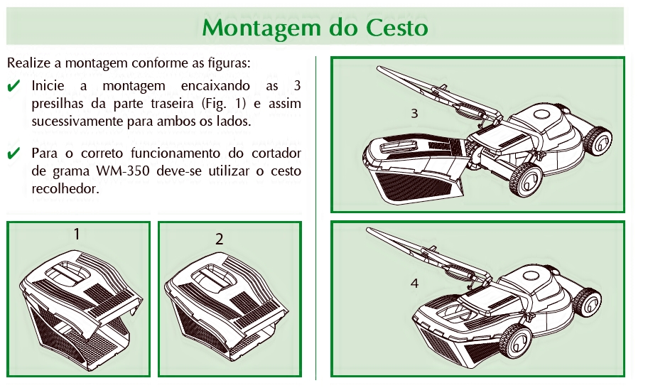 CORTADOR DE GRAMA 1100W 127V COM RECOLHEDOR WM-350 TRAAP-12863