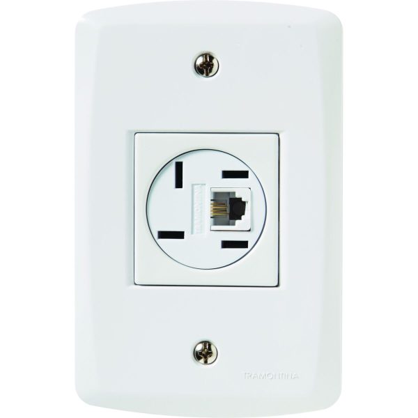 TOMADA TELEFONE 4P E RJ11 TRAMONTINA - LUX² BRANCO