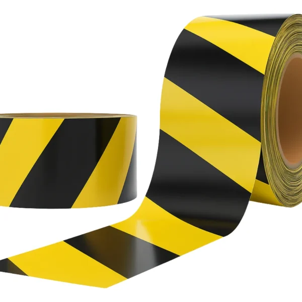 FITA ZEBRADA PRETO E AMARELO 7CM X 200MTS