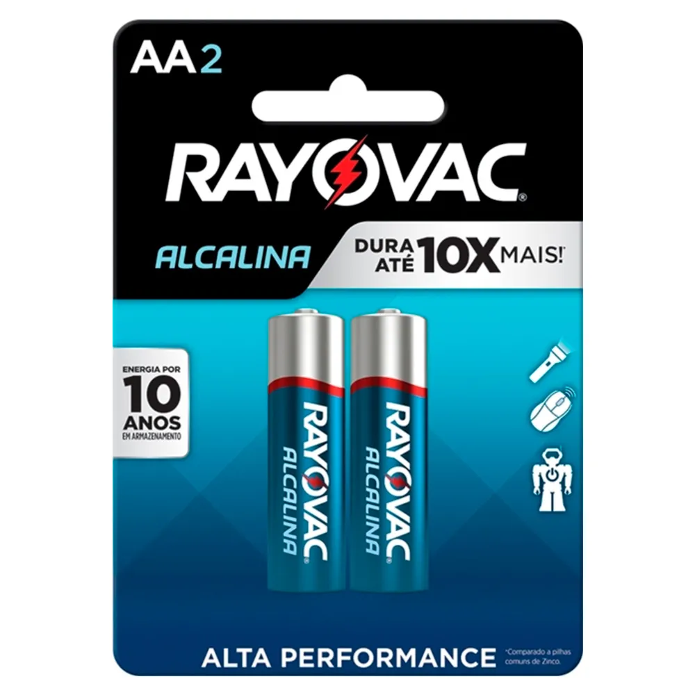 PILHA ALCALINA PEQUENA 2A C/2 – RAYOVAC